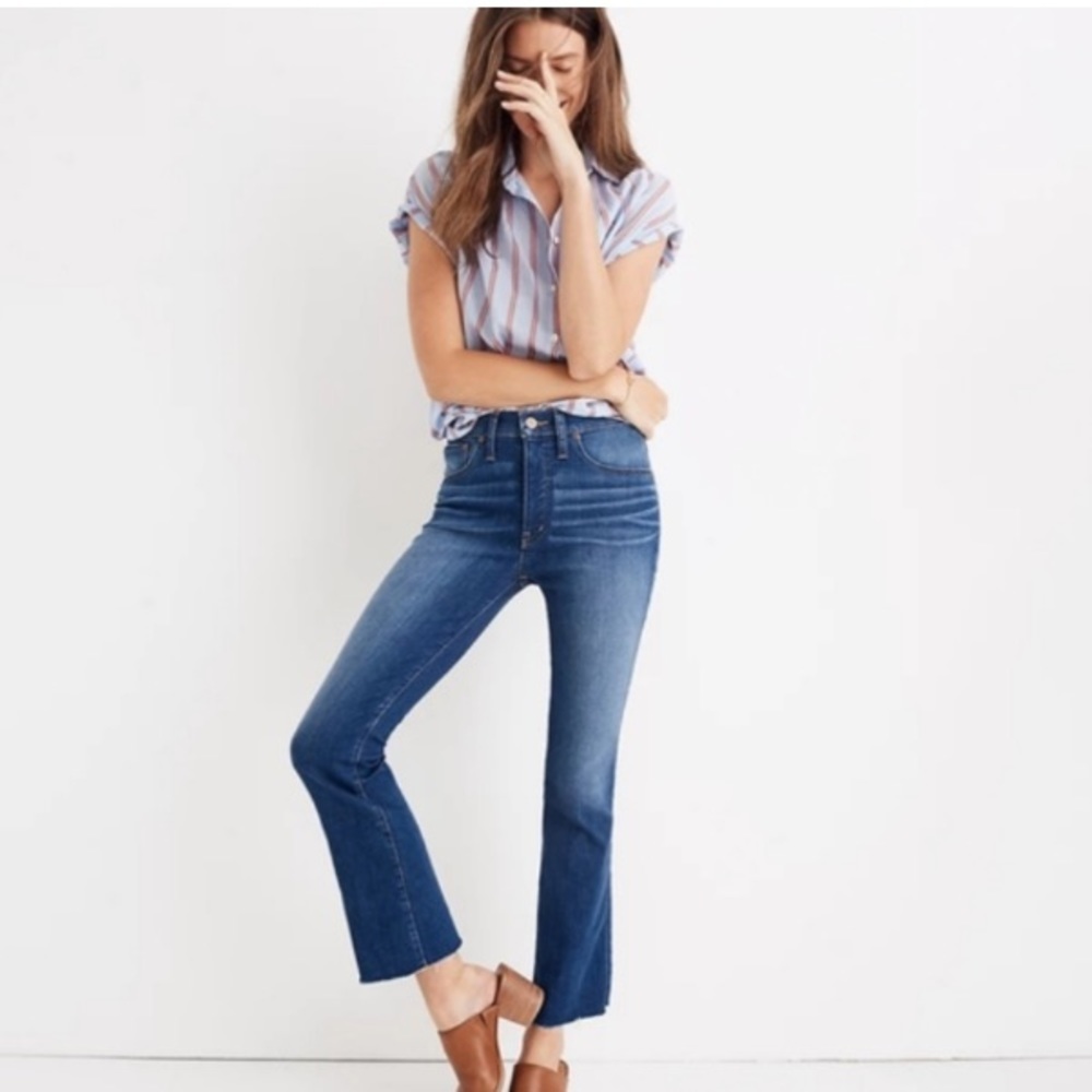 Madewell Cali Demi Boot Raw Hem Jeans
